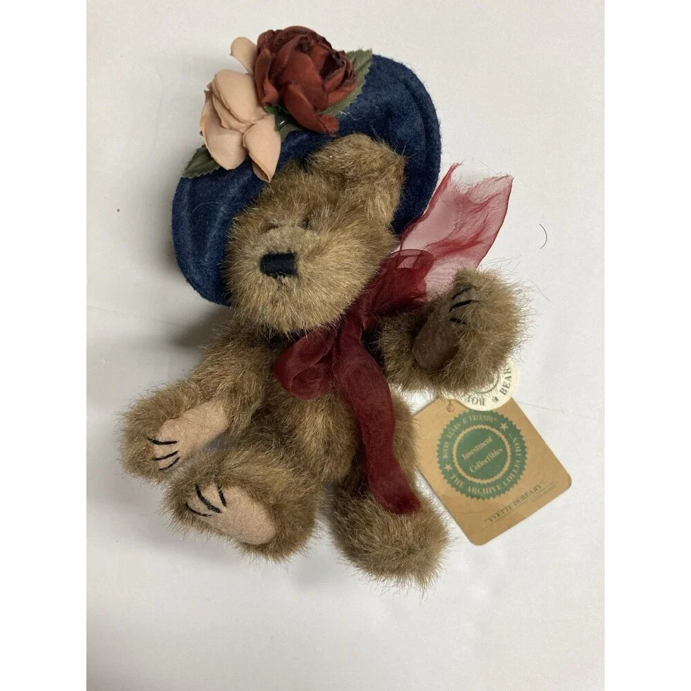 Boyds Bears Yvette Dubearry Archive Collection 6in Plush Bear Hat Ribbon 918431